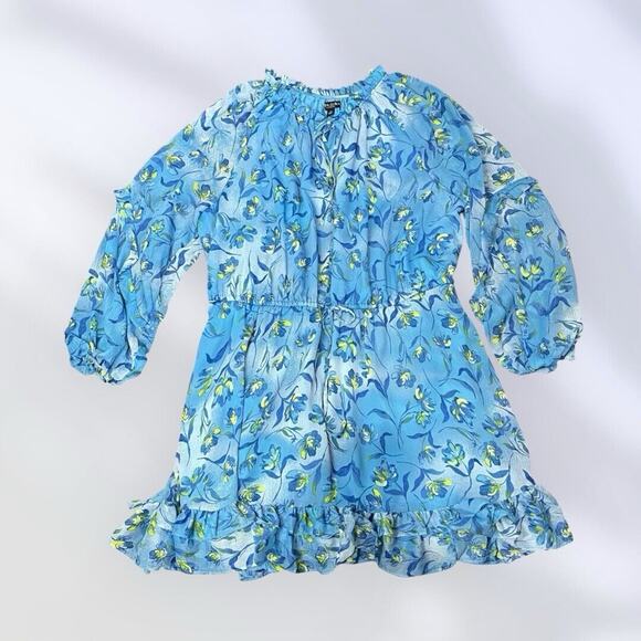 Prabal Gurung JCP Women’s Plus 2X Blue Floral Chiffon Cottagecore Dress - Picture 2 of 8